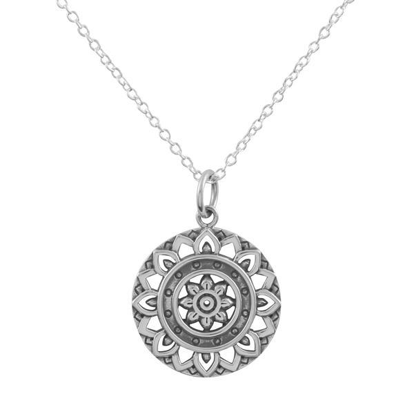 Silver Sun Mandala Choker Necklace