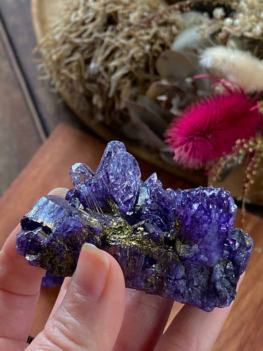 PURPLE CLEAR QUARTZ CLUSTER CRYSTAL