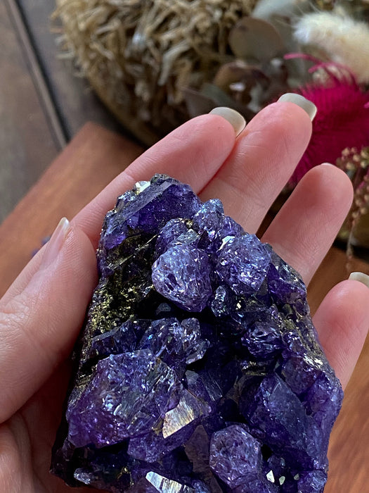 PURPLE CLEAR QUARTZ CLUSTER CRYSTAL