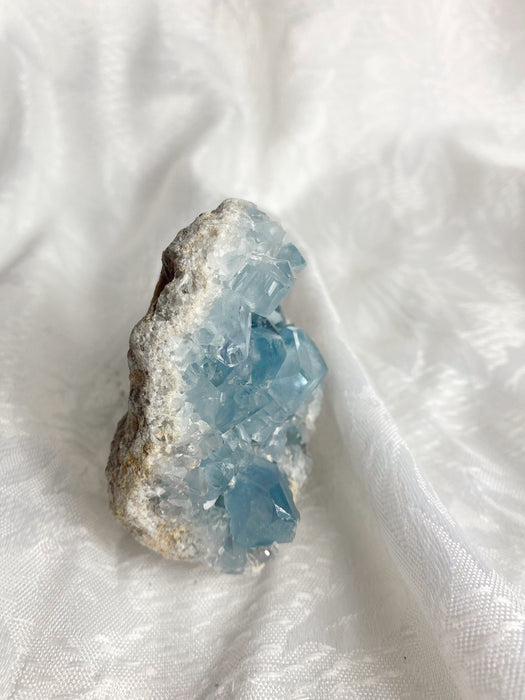 CELESTITE CLUSTER NATURAL BLUE CRYSTAL CLUSTER | ACCESS HIGHER TRANSPERSONAL CHAKRAS (Approx 334g)