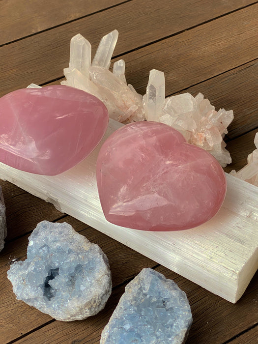 EXTRA LARGE ROSE QUARTZ POLISHED HEART CRYSTAL | CRYSTALS FOR LOVE (Approx 543-564gg)