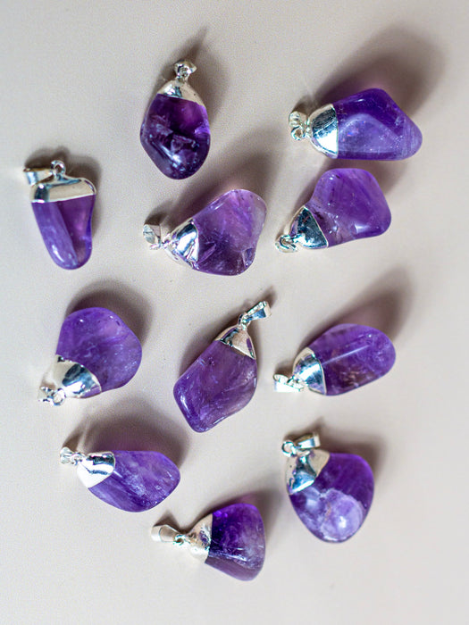 Amethyst Necklace Purple Necklace Layering Necklace Crystal Necklace L –  Little Desirez Jewelry